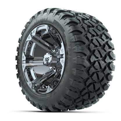 GTW® Specter Chrome 12 in Wheels with 22X11-R12 Nomad Steel Belt Radial All-Terrain Tires – Full Set