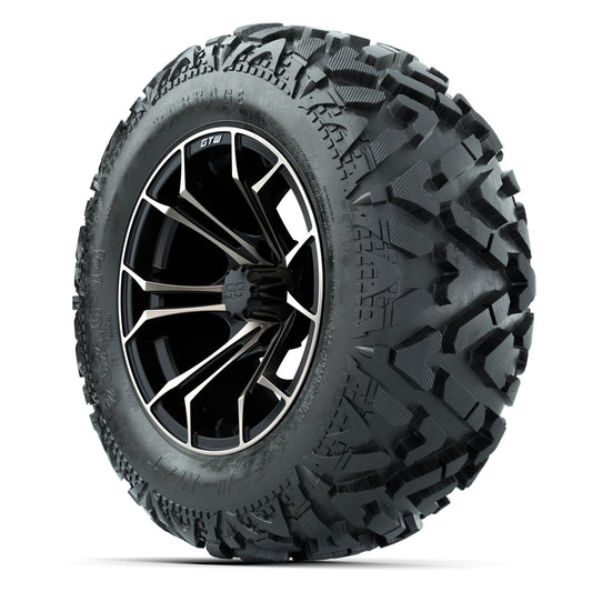 GTW Spyder Matte Black/Bronze 14 in Wheels with 25x10-14 Bar - 3/4 view