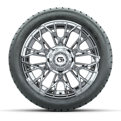 Set of (4) 14 in GTW® Stellar Chrome Wheels with 225/30-14 M - front view