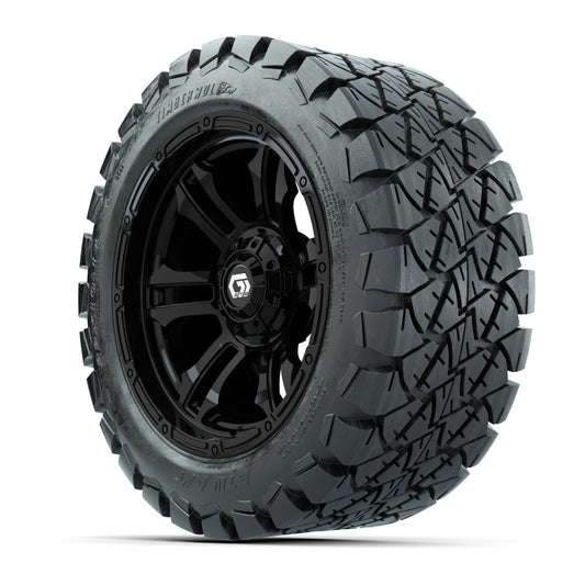 GTW® Shogun Gloss Black 14 in Wheels with 22x10-14 Timberwol - 3/4 view
