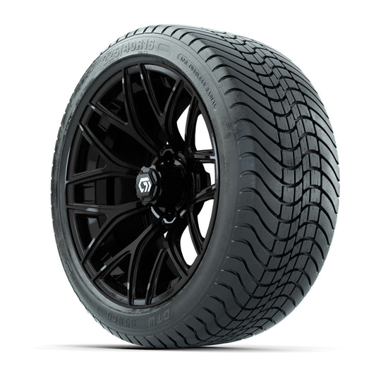 GTW Monaco Gloss Black 16 in Wheels with 225/40-R16 Mamba Street Tires – Full Set