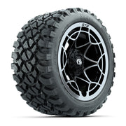 GTW® Nexus Black with Silver Face 14 in Wheels with 23X10-R14 Nomad Steel Belt Radial All-Terrain Tires – Full Set