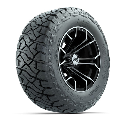 GTW Spyder Black/Machined 12 in Wheels with 23x10.00-R12 Maverick All-Terrain Tires – Full Set