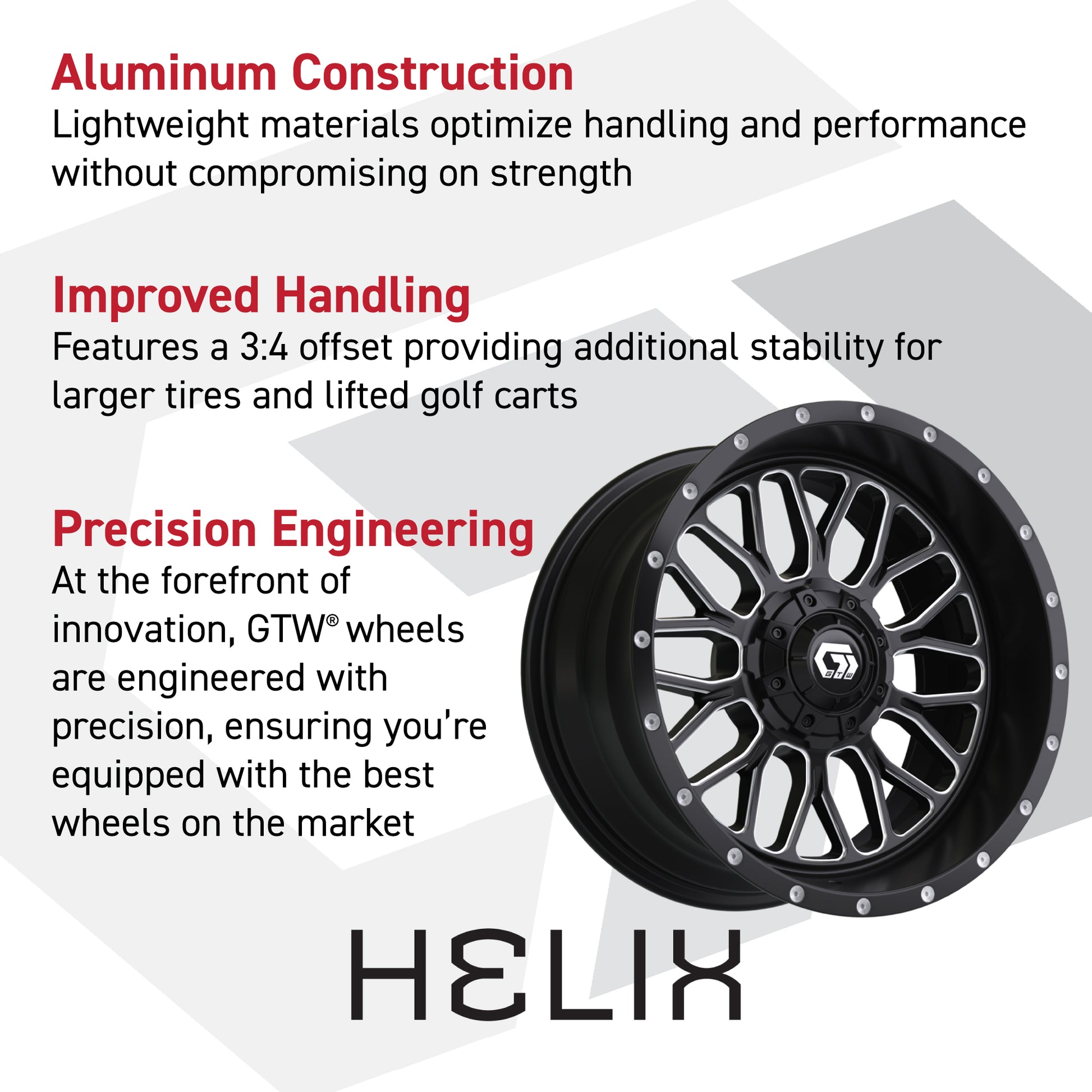 12″ GTW® Helix Black & Machined Wheel