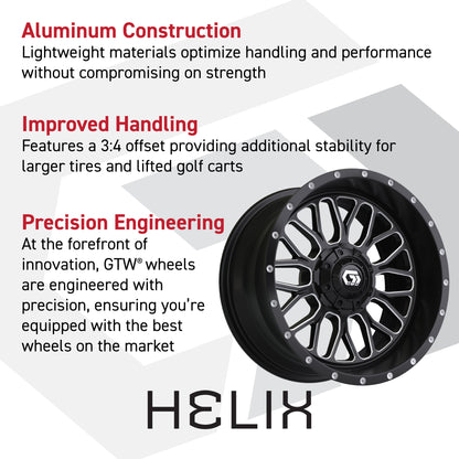 12″ GTW® Helix Black & Machined Wheel