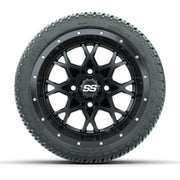 GTW® Vortex 2 Matte Black/Machined 12 in Wheels with 205/30-12 Fusion Street Tires – Full Set