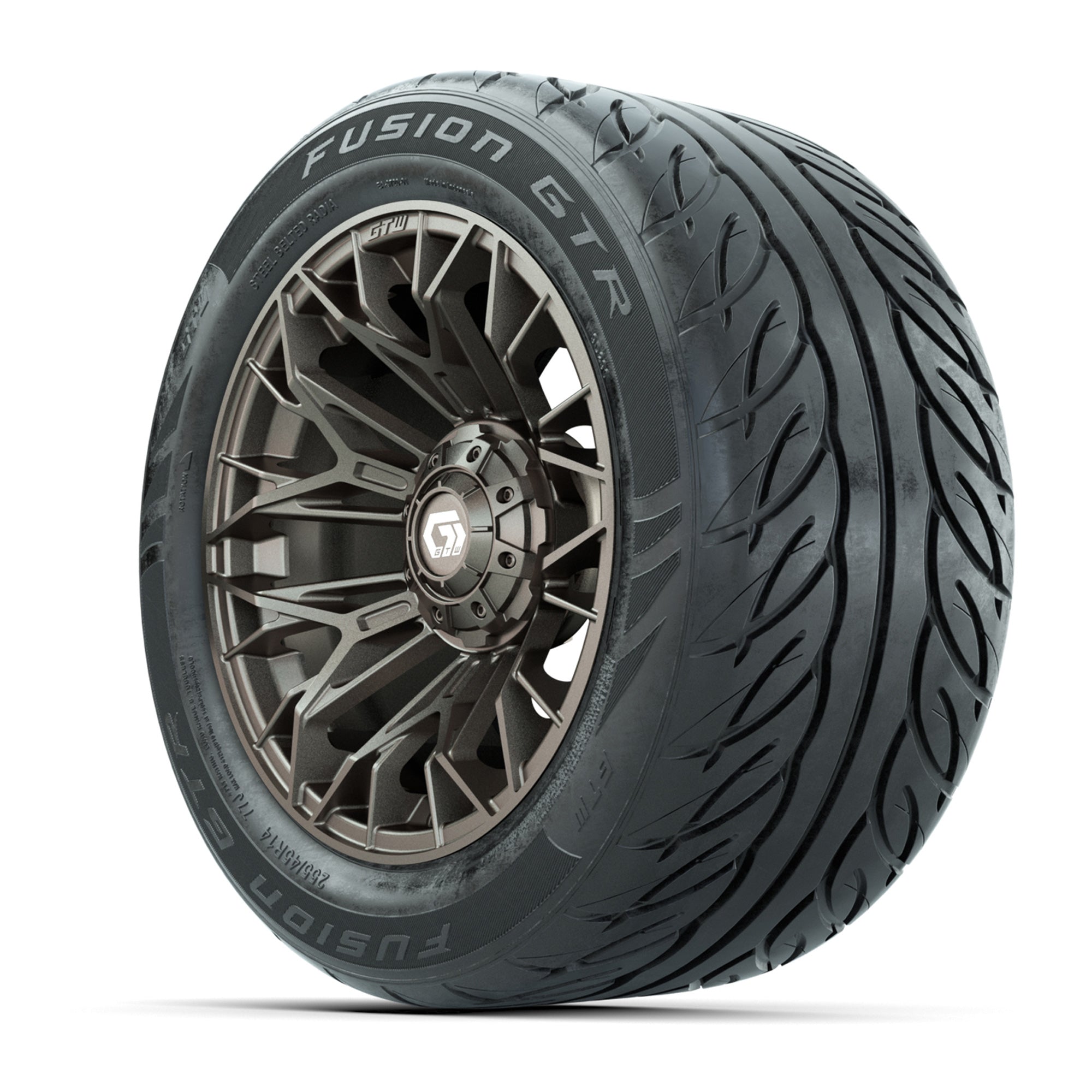 GTW® Stellar Matte Bronze 14 in Wheels with 255/45-R14 Fusio - 3/4 view