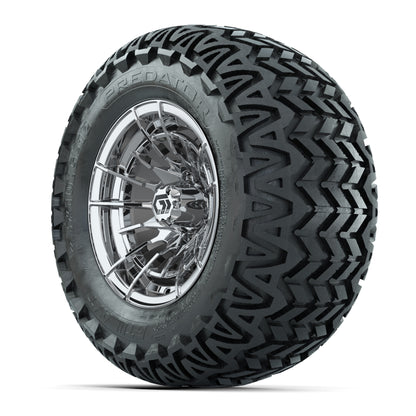 GTW® Boost Chrome 12 in Wheels with 23X10.5-12 Predator All-Terrain Tires – Full Set