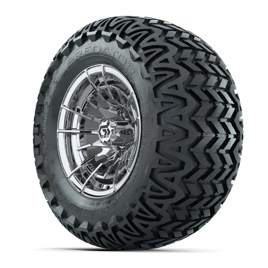 GTW® Boost Chrome 12 in Wheels with 23X10.5-12 Predator All-Terrain Tires – Full Set