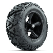 GTW Godfather Black 14 in Wheels with 25x10-14 Barrage Mud Tires – Full Set