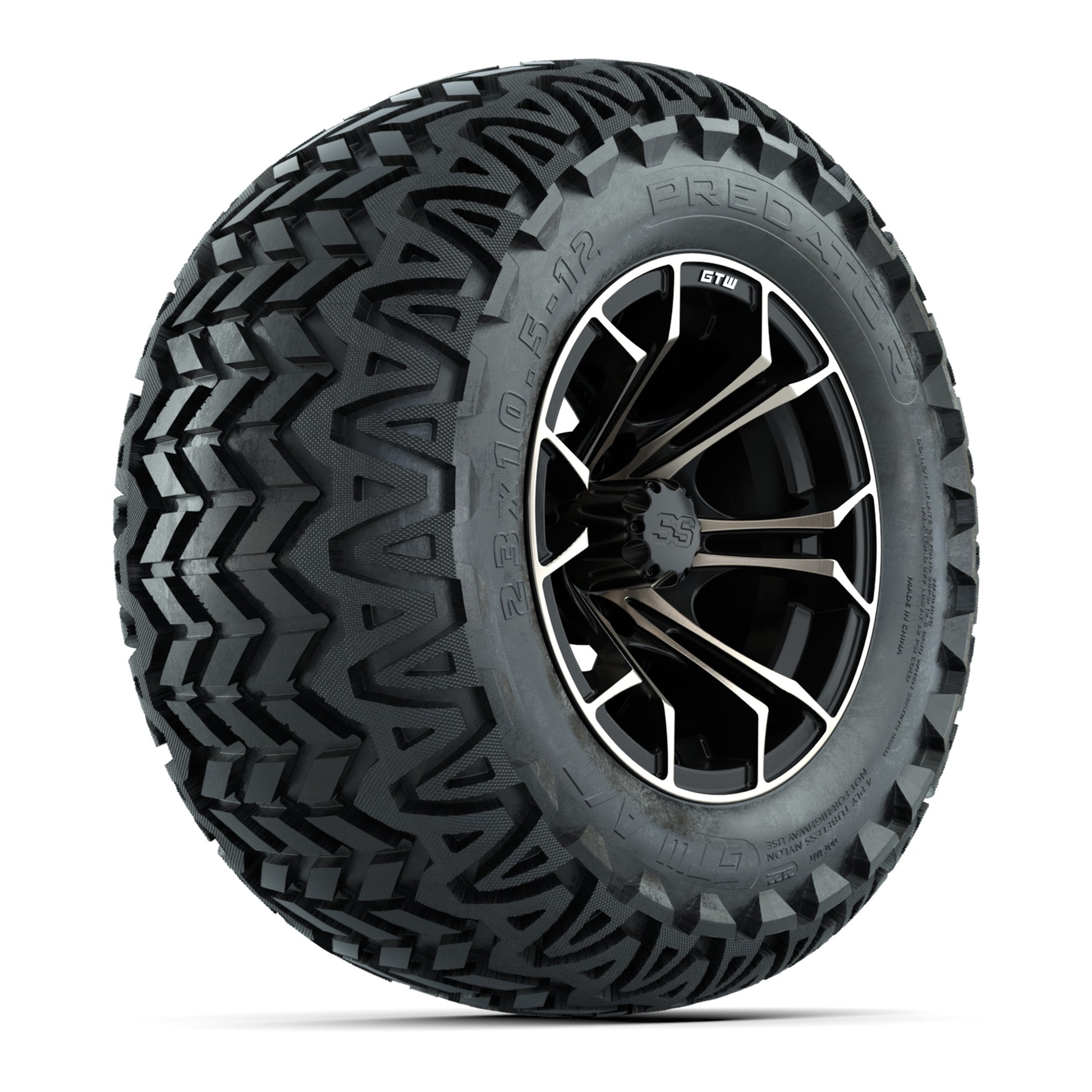 GTW® Spyder Matte Black/Bronze 12 in Wheels with 23X10.5-12 Predator All-Terrain Tires – Full Set