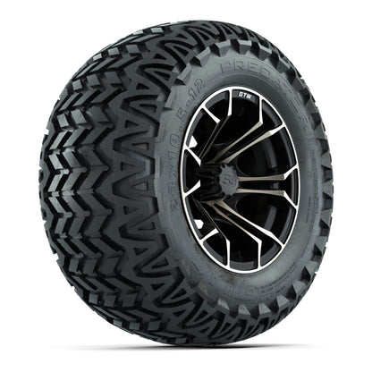 GTW® Spyder Matte Black/Bronze 12 in Wheels with 23X10.5-12 Predator All-Terrain Tires – Full Set