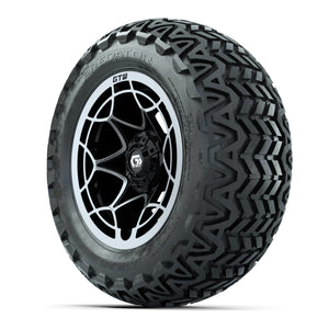 GTW® Nexus Gloss Black/Silver 14 in Wheels with 23x10-14 Pre - 3/4 view