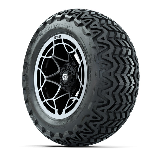 GTW® Nexus Gloss Black/Silver 14 in Wheels with 23x10-14 Pre - 3/4 view