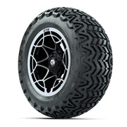 GTW® Nexus Gloss Black/Silver 14 in Wheels with 23x10-14 Pre - 3/4 view