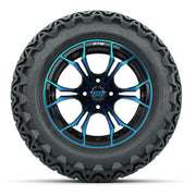 GTW Spyder Blue/Black 14 in Wheels with 23x10-14 GTW Predato - front view