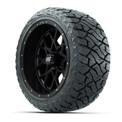 GTW Vortex Matte Black 14 in Wheels with 23x10.00-R14 Maveri - 3/4 view