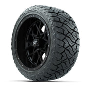 GTW Vortex Matte Black 14 in Wheels with 23x10.00-R14 Maveri - 3/4 view