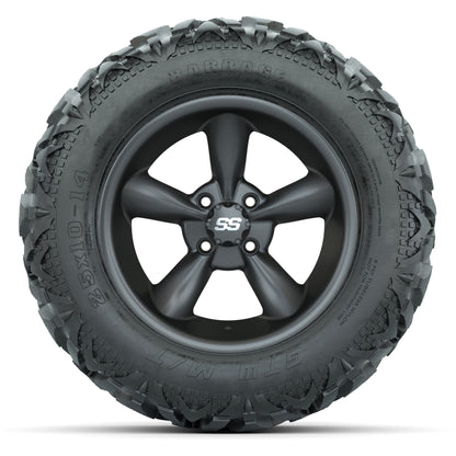 GTW Godfather Matte Gray 14 in Wheels with 25x10-14 Barrage  - front view
