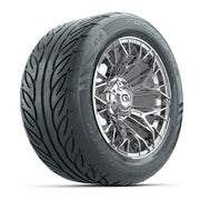 GTW® Stellar Chrome 14 in Wheels with 255/45-R14 Fusion GTR Steel Belt Radial Street Tires – Full Set