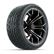 GTW® Spyder Matte Black/Bronze 14 in Wheels with 205/40-R14 Fusion GTR Steel Belt Radial Street Tires – Full Set