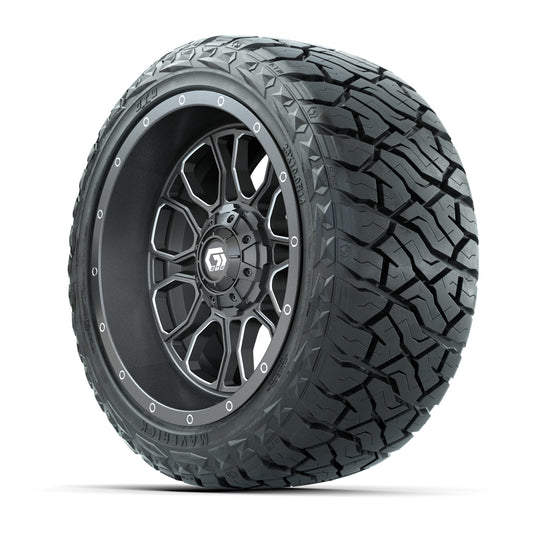 GTW® Volt Gunmetal 14 in Wheels with 23x10-R14 Maverick All- - 3/4 view