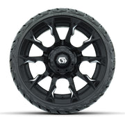 GTW Diablo Gloss Black/Machined 14 in Wheels with 205/35-R14 - front view