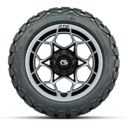 GTW® Nexus Gloss Black/Silver 14 in Wheels with 22x10-14 Tim - front view