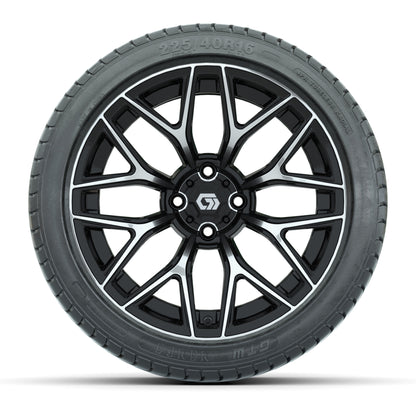 GTW Monaco Black/Machined 16 in Wheels with 225/40-R16 Mamba Street Tires – Full Set