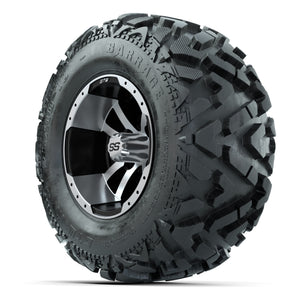 GTW Storm Trooper Black/Machined 10 in Wheels with 20x10-10 Barrage Mud Tires – Full Set