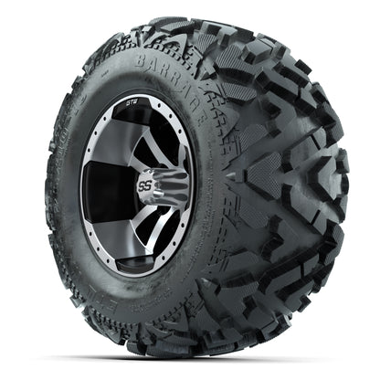 GTW Storm Trooper Black/Machined 10 in Wheels with 20x10-10 Barrage Mud Tires – Full Set