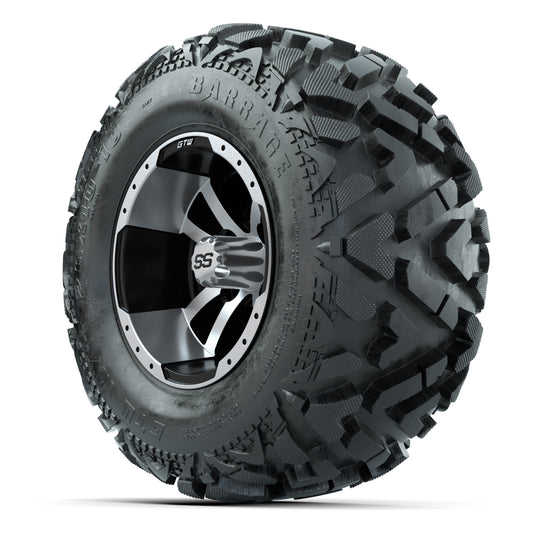 GTW Storm Trooper Black/Machined 10 in Wheels with 20x10-10 Barrage Mud Tires – Full Set