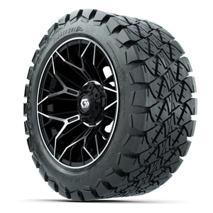 GTW Stellar Black/Machined 14 in Wheels with 22X10-14 Timber - 3/4 view