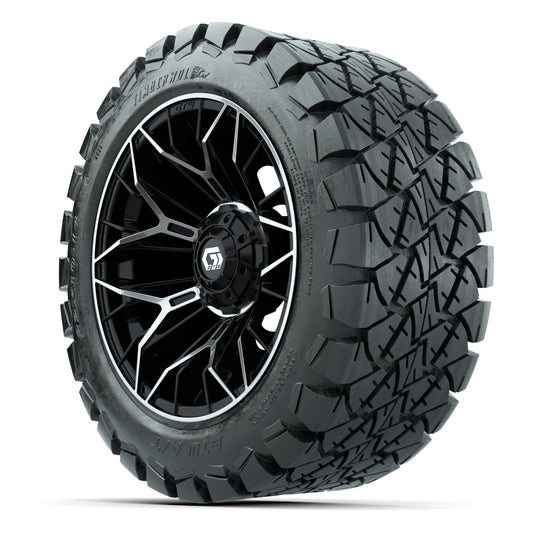 GTW Stellar Black/Machined 14 in Wheels with 22X10-14 Timber - 3/4 view