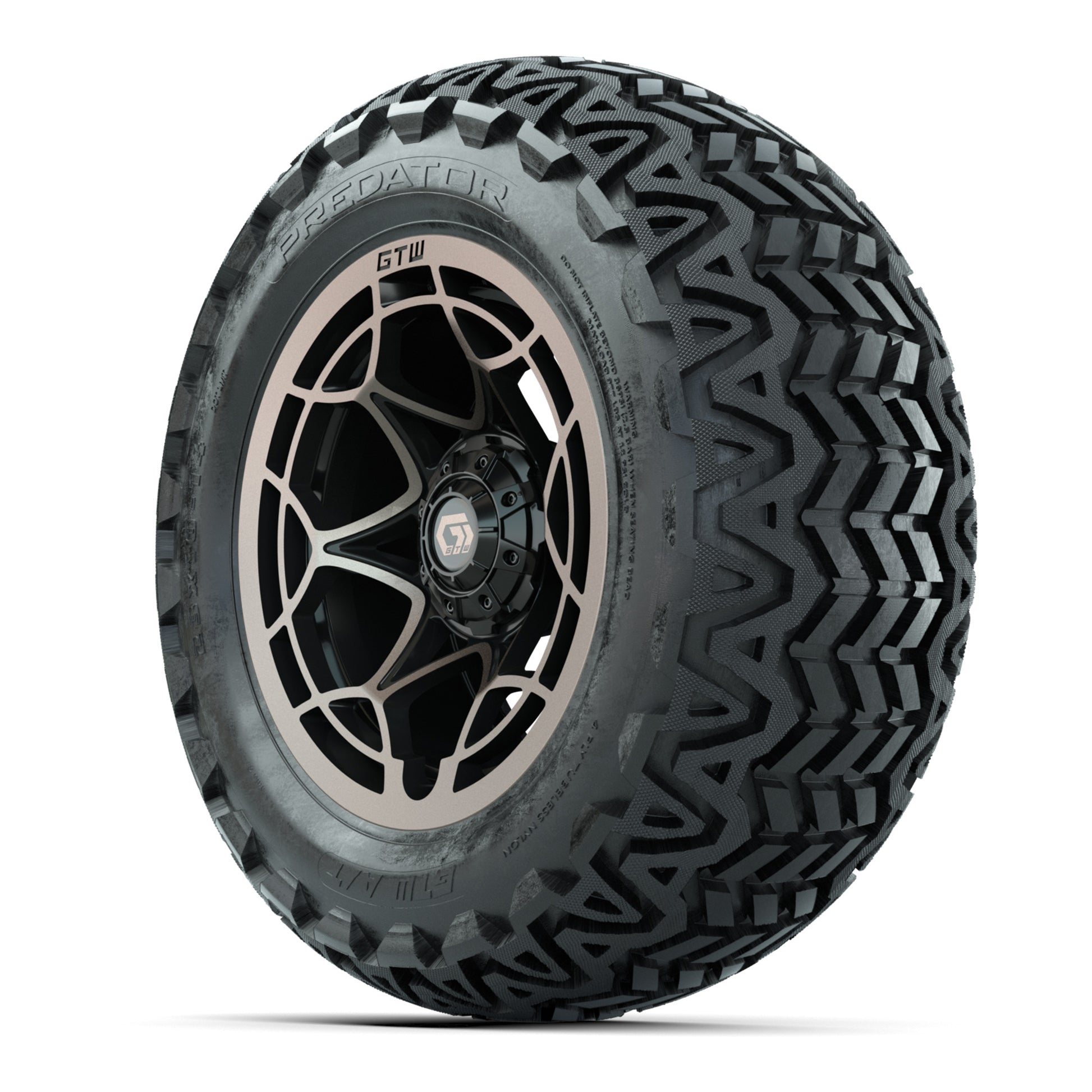 GTW® Nexus Gloss Black/Bronze 14 in Wheels with 23x10-14 Pre - 3/4 view
