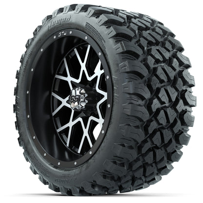 Set of (4) 14 in GTW Vortex Wheels with 23x10-14 GTW Nomad A - 3/4 view