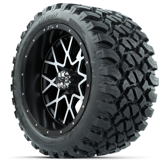 Set of (4) 14 in GTW Vortex Wheels with 23x10-14 GTW Nomad A - 3/4 view