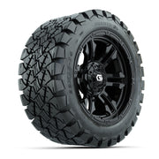 GTW® Shogun Gloss Black 14 in Wheels with 22x10-14 Timberwolf All-Terrain Tires – Full Set