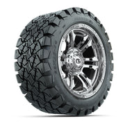 GTW® Shogun Chrome 14 in Wheels with 22x10-14 Timberwolf All-Terrain Tires – Full Set