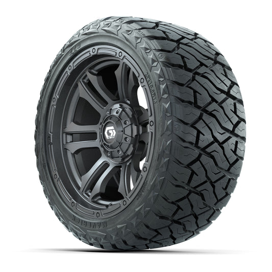 GTW Shogun Gloss Gunmetal 14 in Wheels with 23x10.00-R14 Mav - 3/4 view