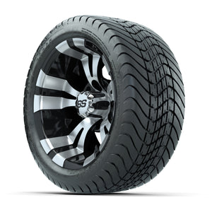 GTW Vampire Black and Machined 12 in Wheels with 18in Mamba Street Tires – Set of 4