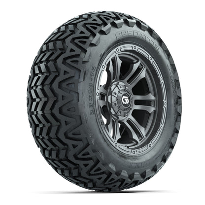 GTW® Shogun Gunmetal 14 in Wheels with 23x10-14 Predator All-Terrain Tires – Full Set