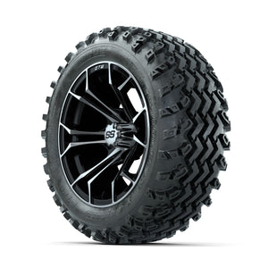 GTW Spyder Machined/Black 14 in Wheels with 23x10.00-14 Rogu - 3/4 view