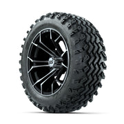 GTW Spyder Machined/Black 14 in Wheels with 23x10.00-14 Rogu - 3/4 view