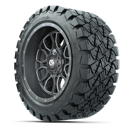 GTW Volt Gunmetal 14 in Wheels with 22X10-14 Timberwolf All- - 3/4 view