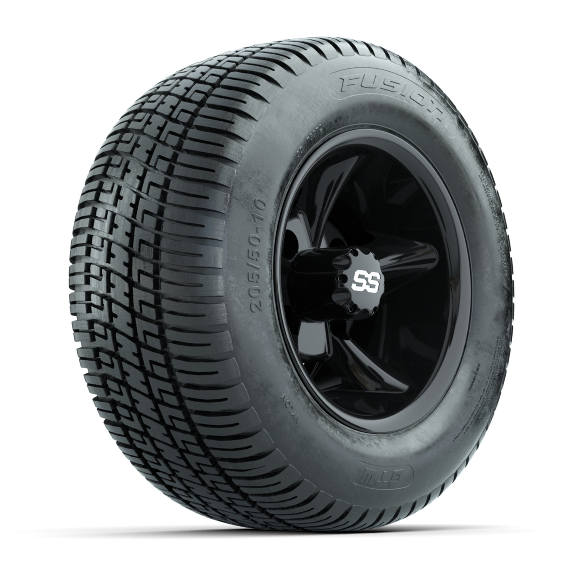 GTW Godfather Black 10 in Wheels with 205/50-10 Fusion Street Tires – Full Set