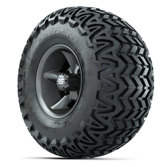 GTW Godfather Matte Gray 10 in Wheels with 22x11-10 Predator All-Terrain Tires – Full Set