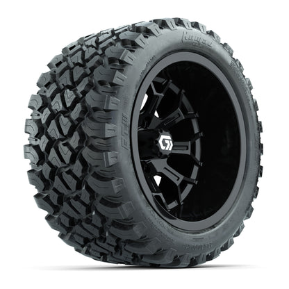 GTW Assault Gloss Black 14 in Wheels with 23X10-R14 Nomad Steel Belt Radial All-Terrain Tires – Full Set