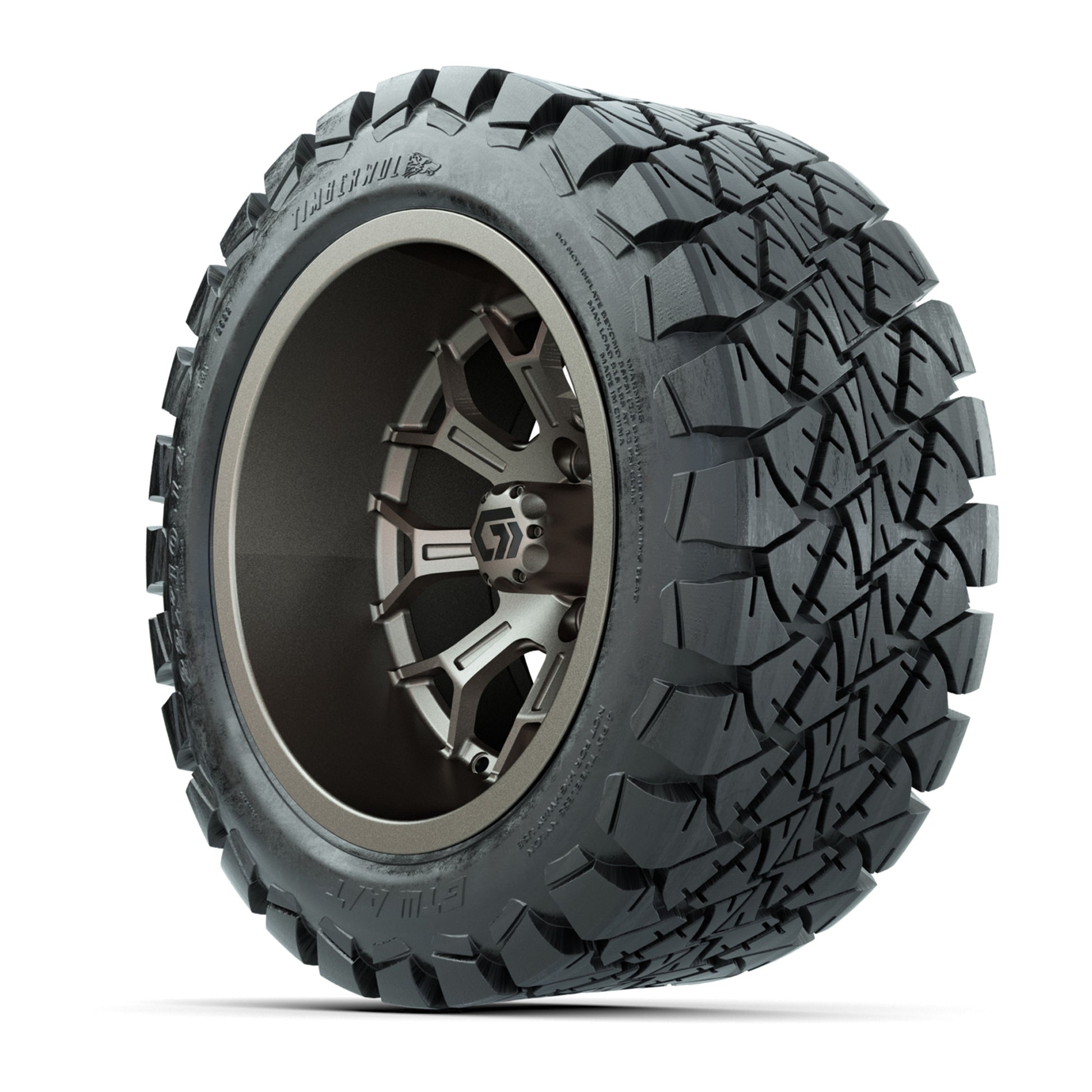 GTW Assault Matte Bronze 14 in Wheels with 22X10-14 Timberwolf All-Terrain Tires – Full Set