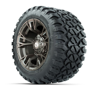 GTW® Vandal Bronze/Machined 12 in Wheels with 22X11-R12 Nomad Steel Belt Radial All-Terrain Tires – Full Set